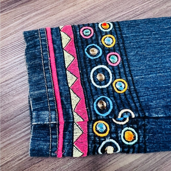 BLUTIQUE Women’s Embroidered Boho/Y2K Denim Jacket SZ:M - Picture 6 of 14
